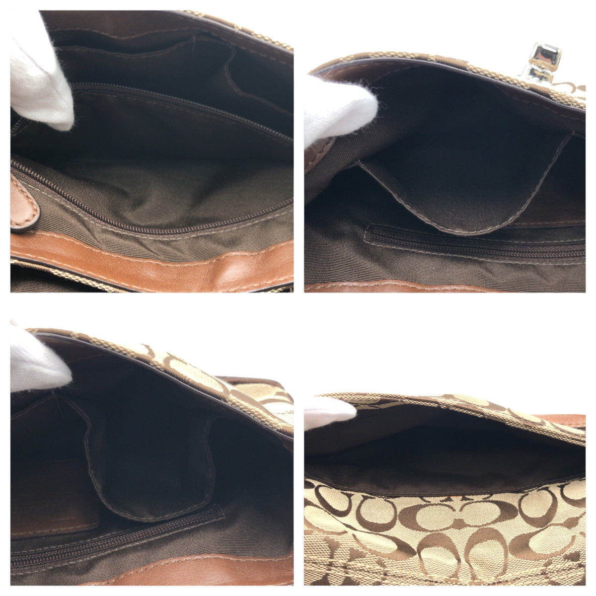 COACH コーチ シグネチャー ブラウン 茶 キャンバス F10983 ショルダーバッグ 肩掛け  レディース