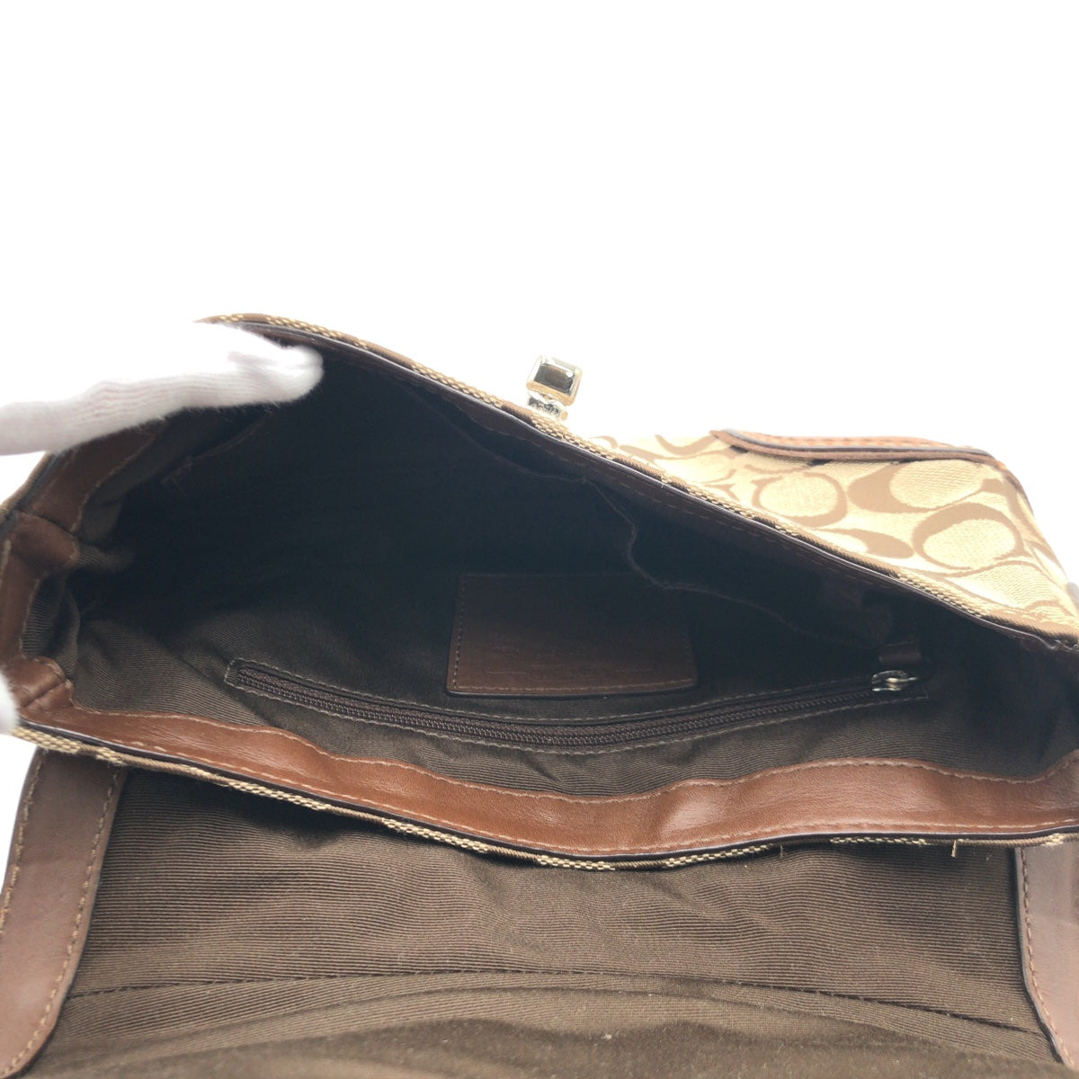 COACH コーチ シグネチャー ブラウン 茶 キャンバス F10983 ショルダーバッグ 肩掛け  レディース