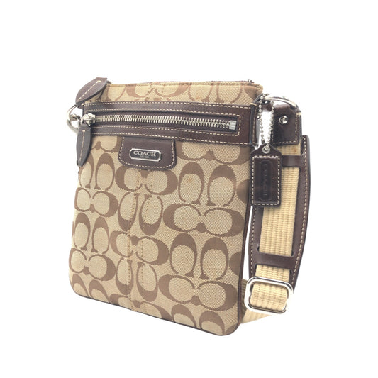 COACH コーチ シグネチャー ベージュ ブラウン キャンバス 42190 ショルダーバッグ 斜め掛け  レディース