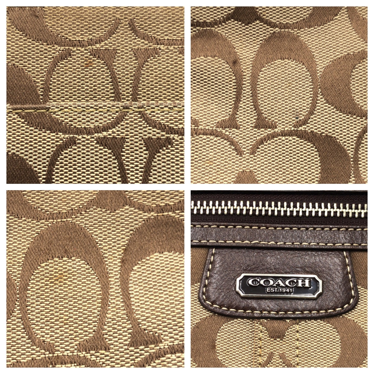 COACH コーチ シグネチャー ベージュ ブラウン キャンバス 42190 ショルダーバッグ 斜め掛け  レディース