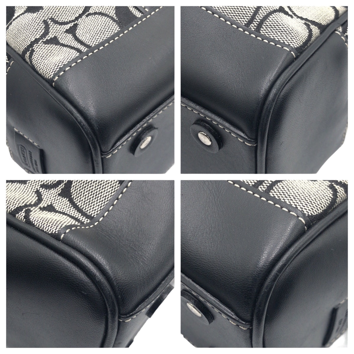 COACH コーチ シグネチャー グレー ブラック 黒 キャンバス 6097 トートバッグ ハンドバッグ  レディース