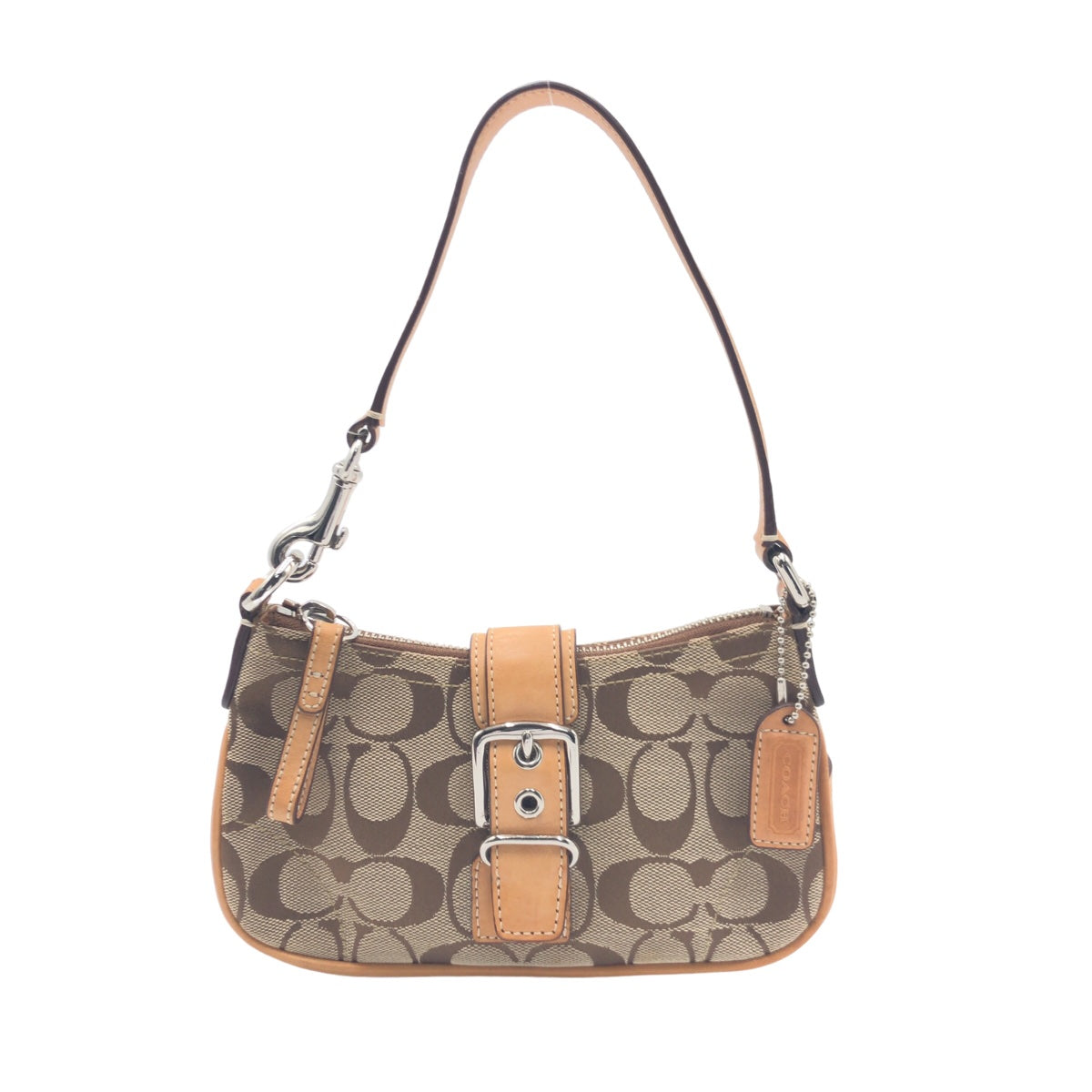 COACH コーチ シグネチャー ベージュ シルバー金具 キャンバス 6362 ハンドバッグ アクセサリーポーチ  レディース