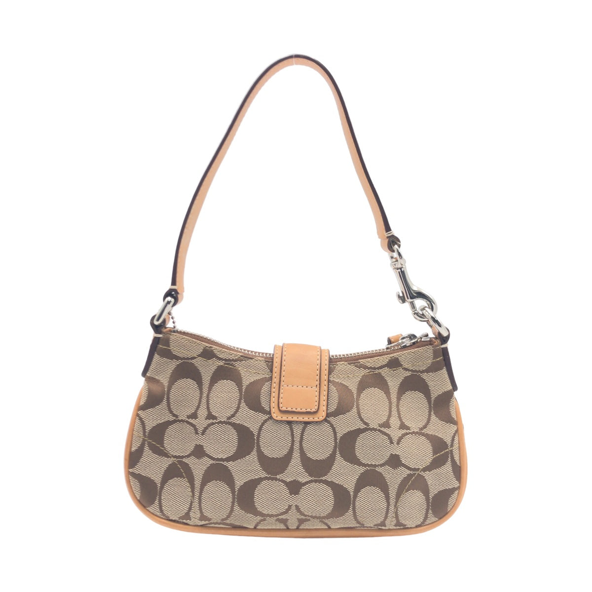 COACH コーチ シグネチャー ベージュ シルバー金具 キャンバス 6362 ハンドバッグ アクセサリーポーチ  レディース