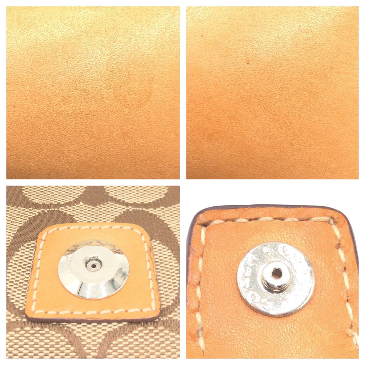 COACH コーチ シグネチャー ベージュ シルバー金具 キャンバス 6362 ハンドバッグ アクセサリーポーチ  レディース