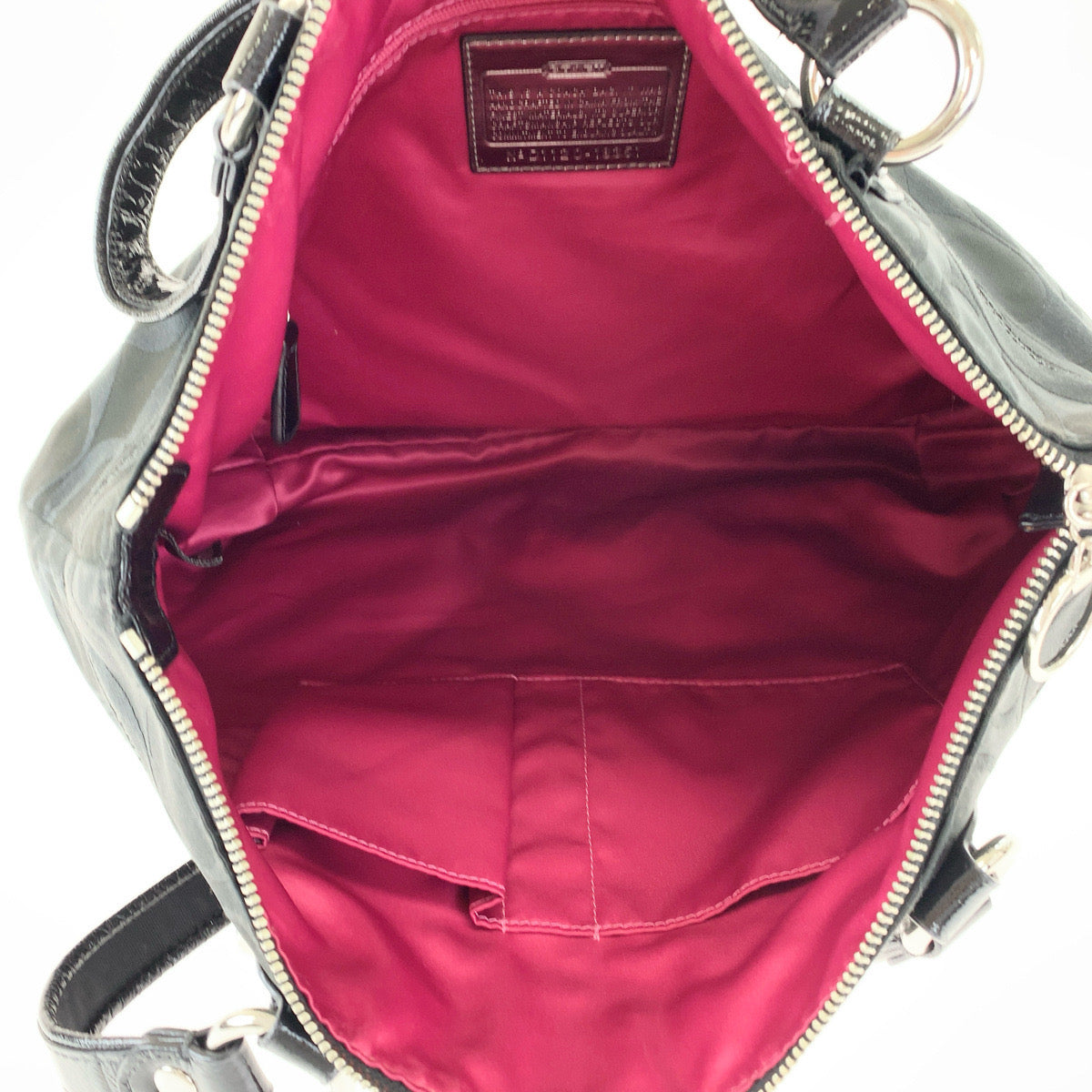 COACH コーチ ポピー シグネチャー ブラック 黒 サテン 18351 トートバッグ ハンドバッグ  レディース
