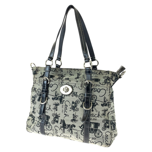 COACH コーチ ホースアンドキャリッジ グレー 灰色 キャンバス / レザー F14033 ハンドバッグ トートバッグ  レディース