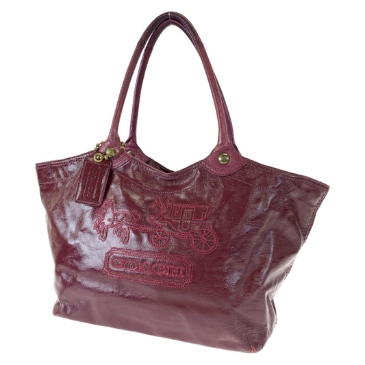COACH コーチ パープル 紫 パテントレザー 12403 トートバッグ ハンドバッグ  レディース