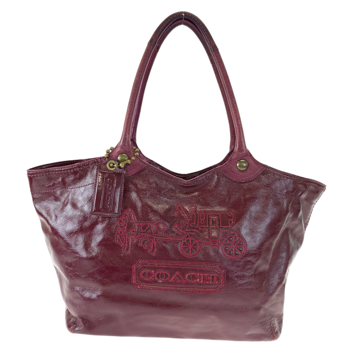 COACH コーチ パープル 紫 パテントレザー 12403 トートバッグ ハンドバッグ  レディース