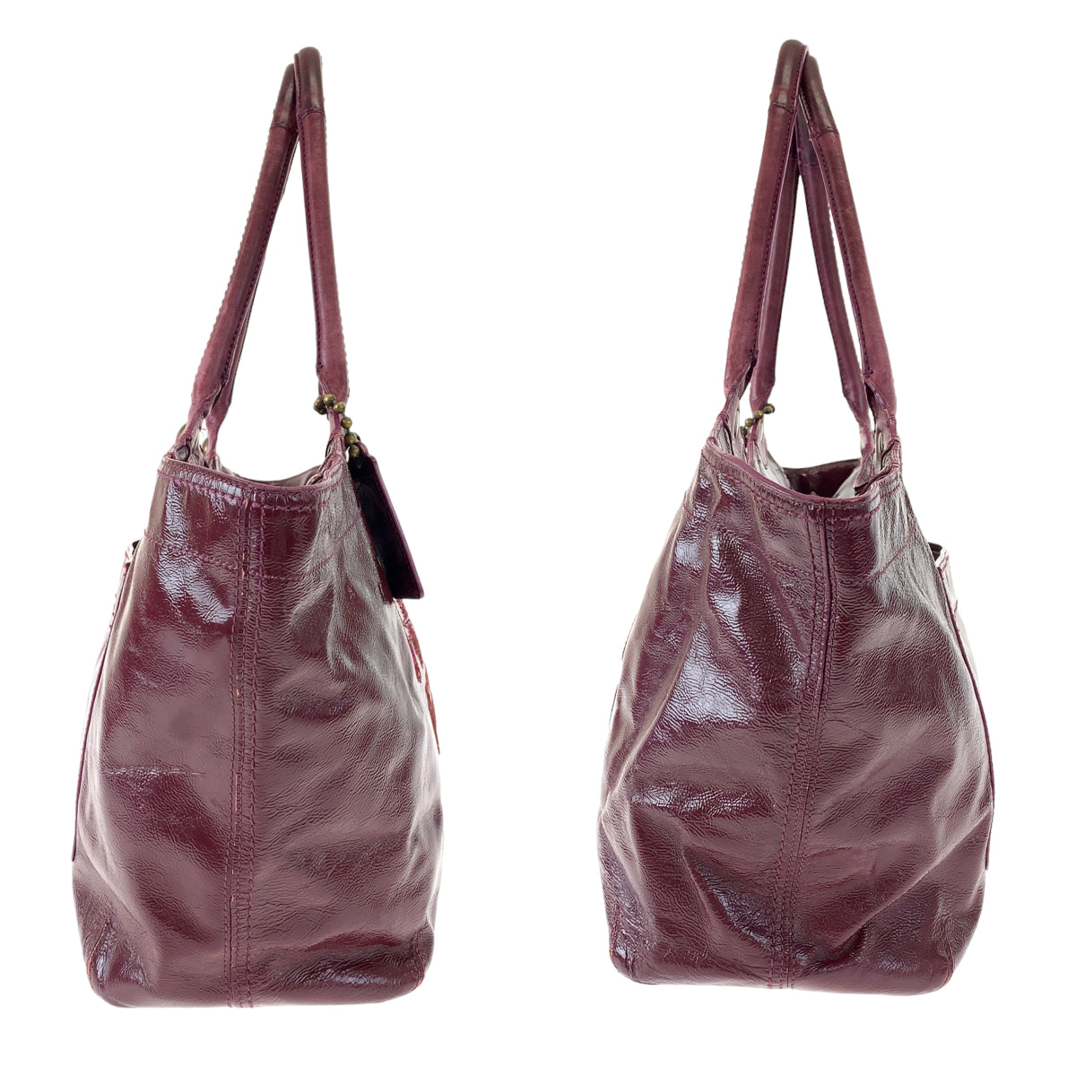 COACH コーチ パープル 紫 パテントレザー 12403 トートバッグ ハンドバッグ  レディース