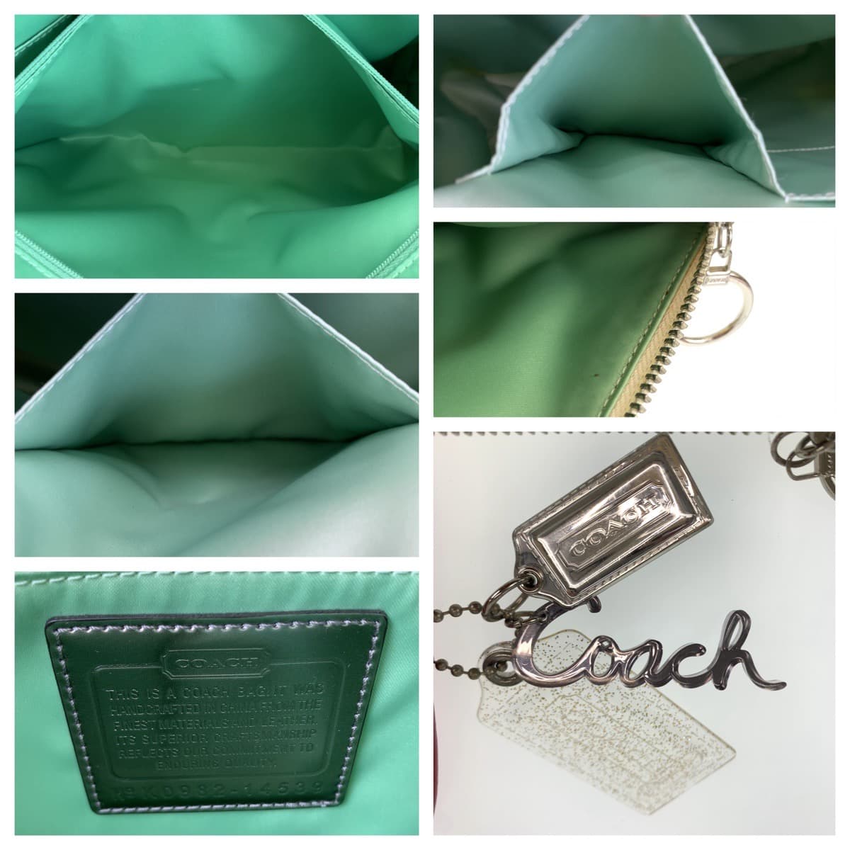 COACH コーチ ポピー バタフライ ホワイト 白 ピンク キャンバス 14539 ショルダーバッグ トートバッグ  レディース