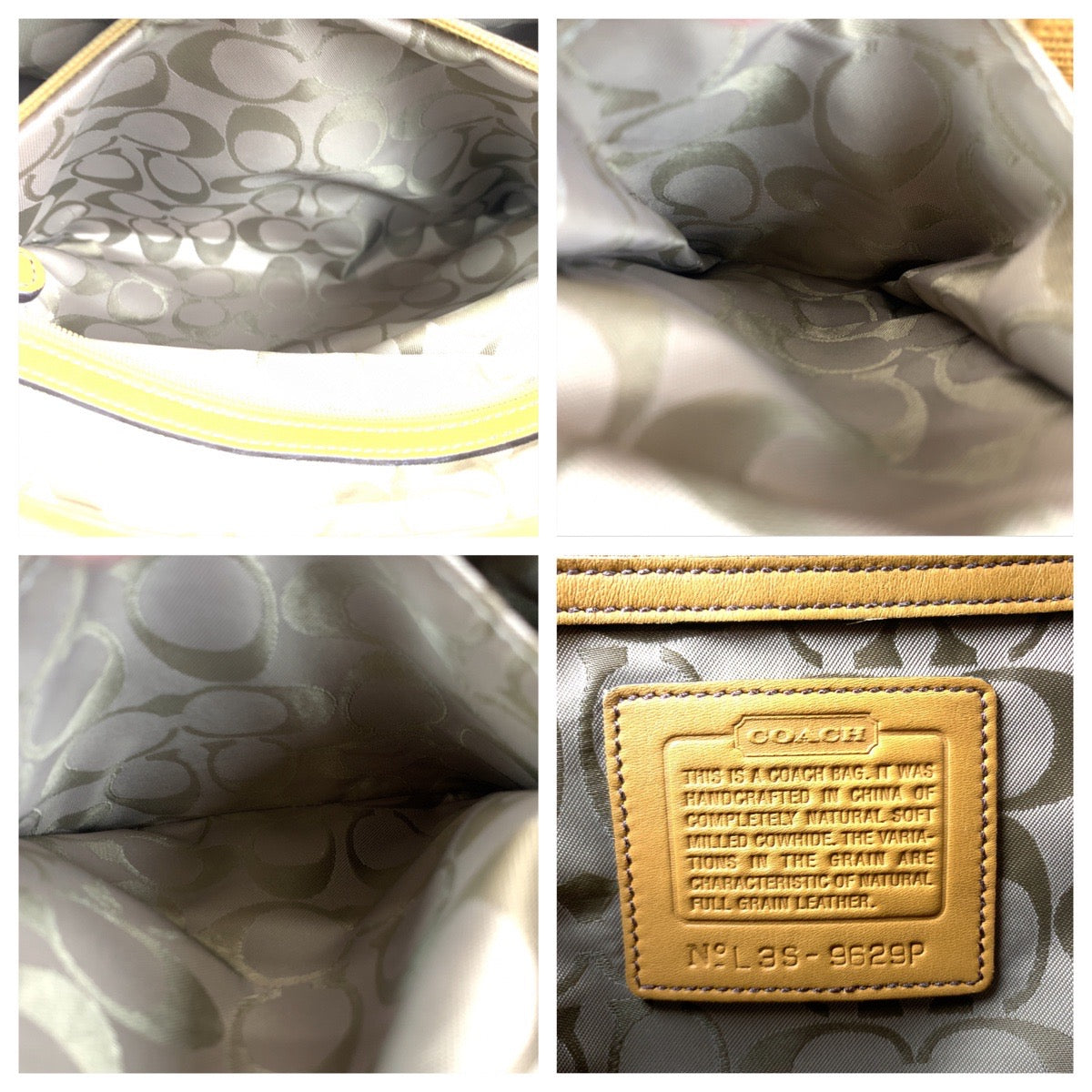 COACH コーチ ベージュ レザー 9629P ショルダーバッグ ハンドバッグ  レディース