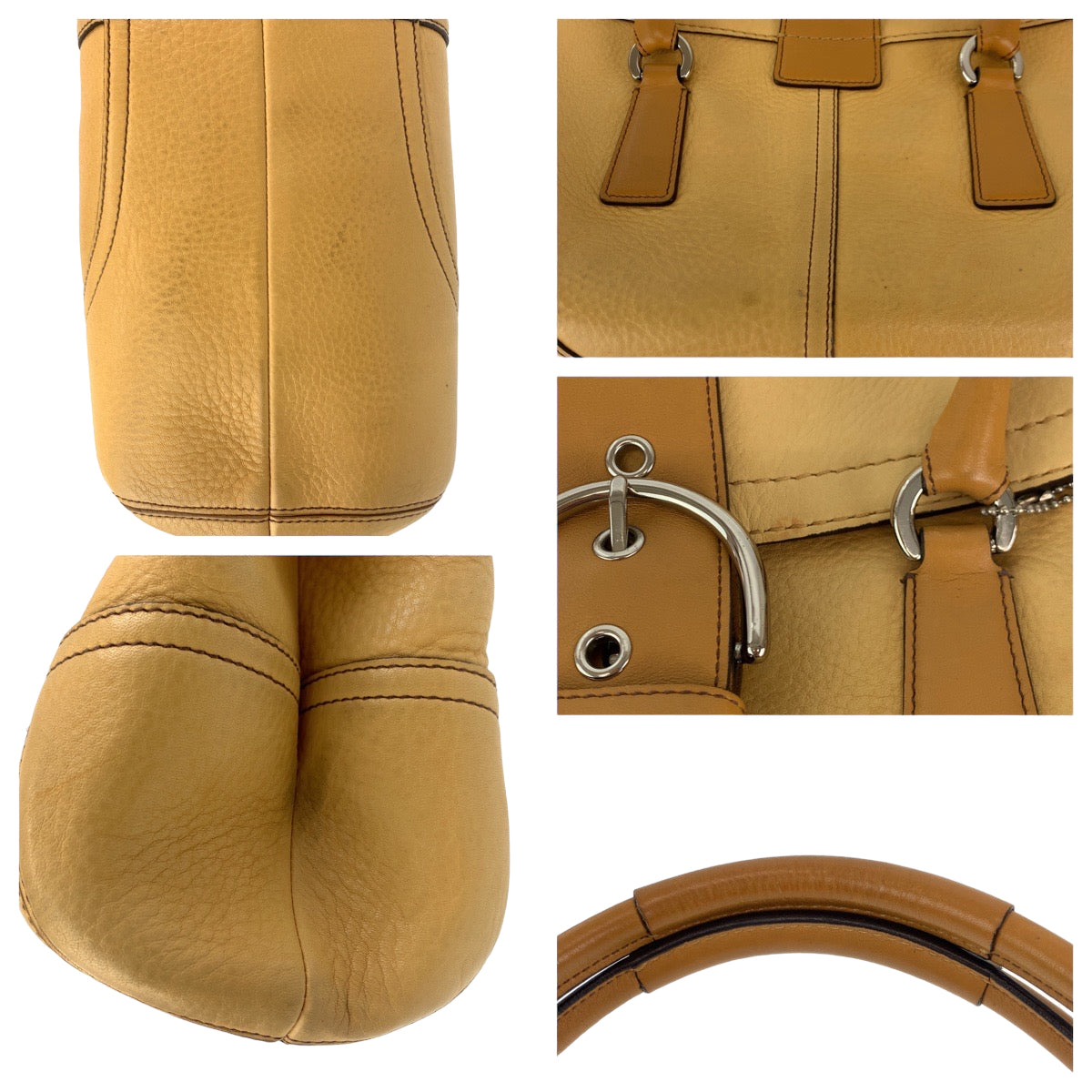COACH コーチ ベージュ レザー 9629P ショルダーバッグ ハンドバッグ  レディース