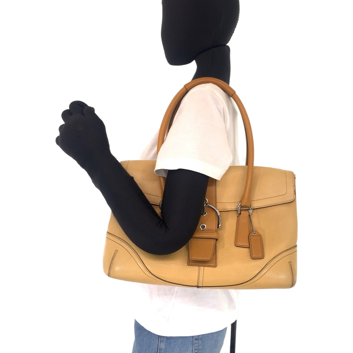 COACH コーチ ベージュ レザー 9629P ショルダーバッグ ハンドバッグ  レディース