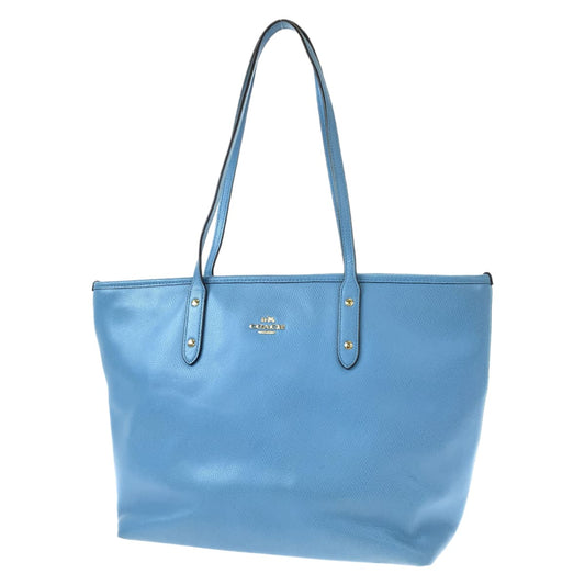 COACH コーチ ライトブルー 水色 レザー F36875 トートバッグ ハンドバッグ  レディース