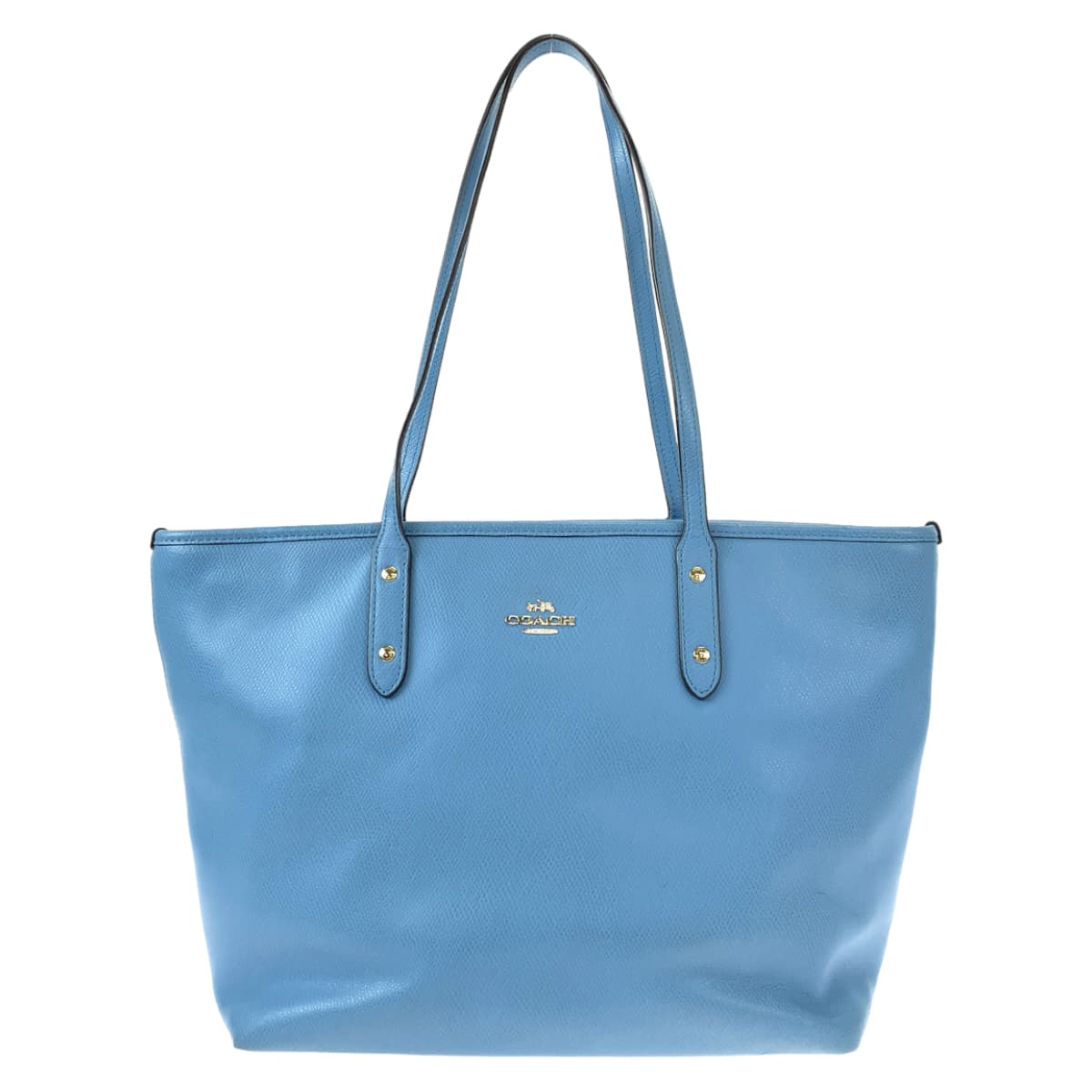 COACH コーチ ライトブルー 水色 レザー F36875 トートバッグ ハンドバッグ  レディース
