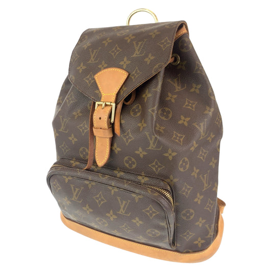 LOUIS VUITTON Louis Vuitton Monogram Montsouris GM Brown Gold Hardware PVC M51135 Backpack Women's