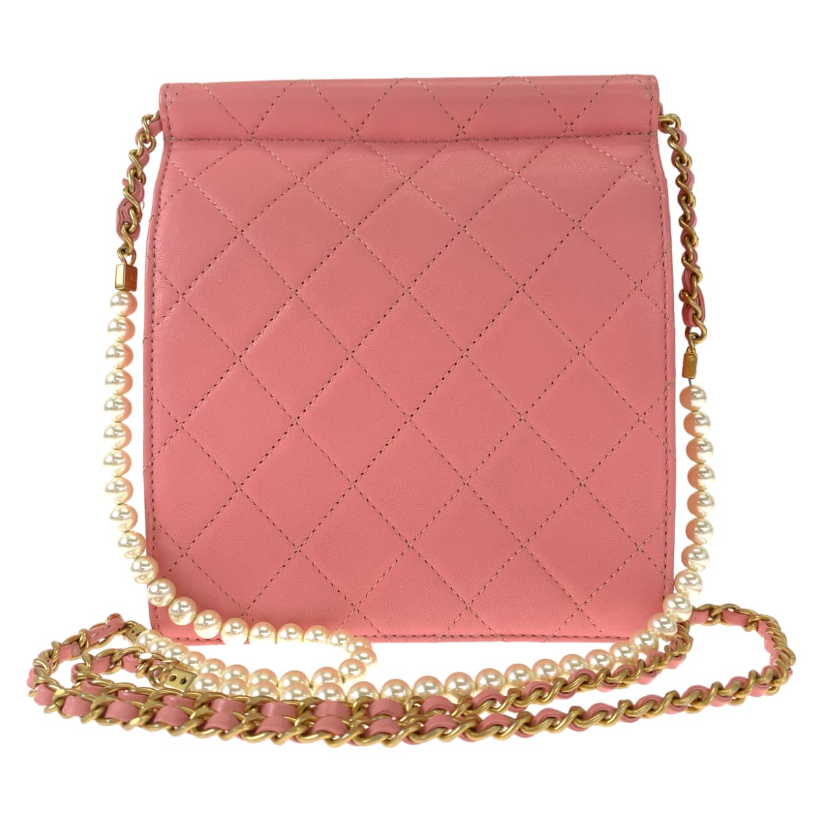 CHANEL シャネル マトラッセ ココマーク ターンロック フェイクパール ピンク ゴールド金具 ラムスキン チェーンショルダーバッグ 斜め掛け  レディース
