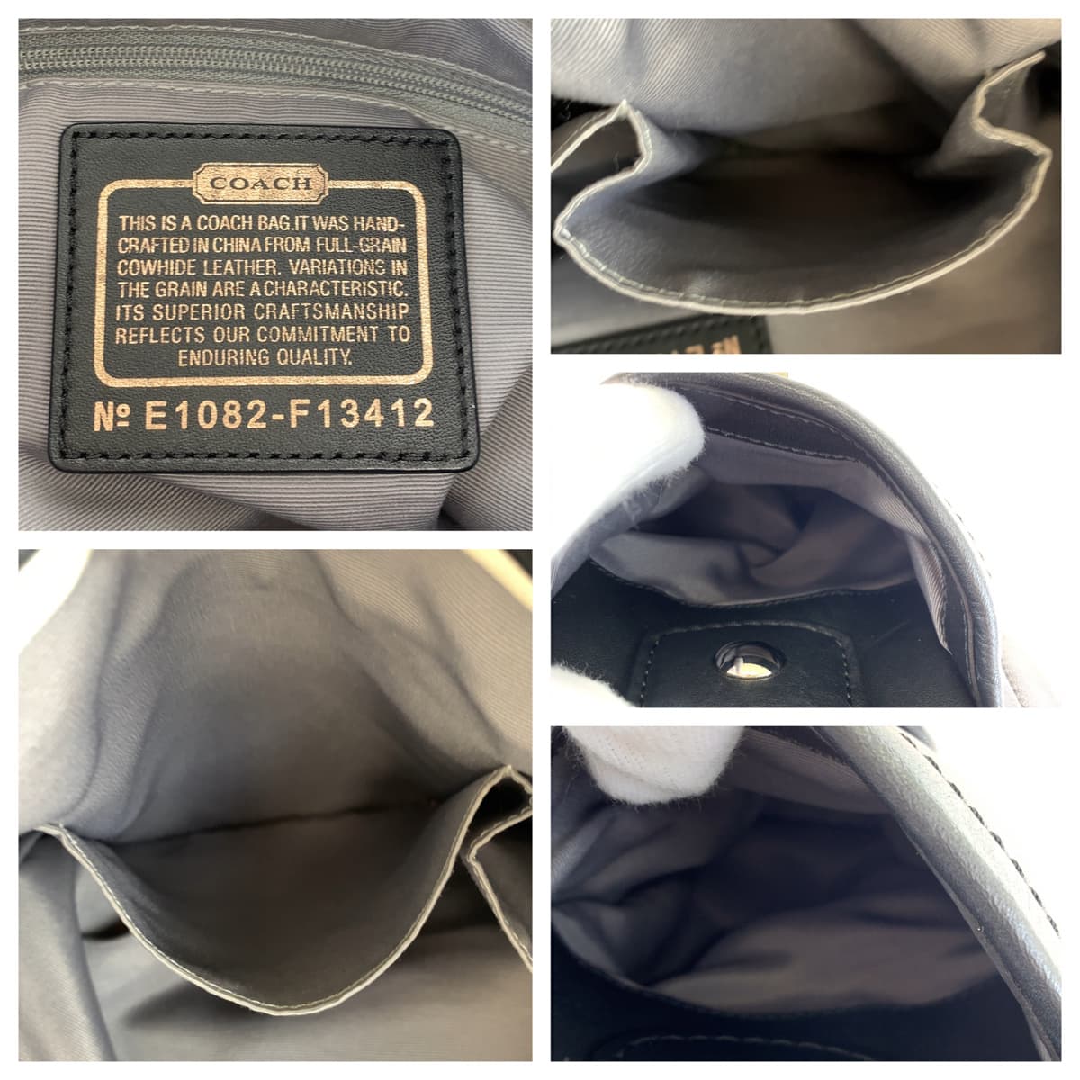 COACH コーチ ブラック 黒 シルバー金具 レザー F13412 ワンショルダーバッグ 肩掛け  レディース