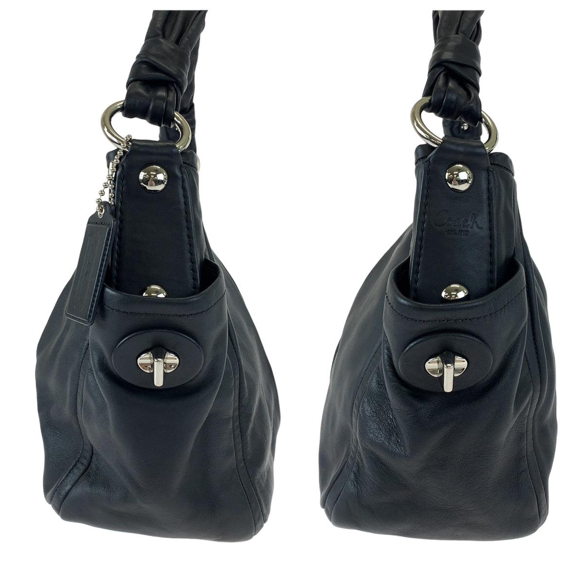 COACH コーチ ブラック 黒 シルバー金具 レザー F13412 ワンショルダーバッグ 肩掛け  レディース