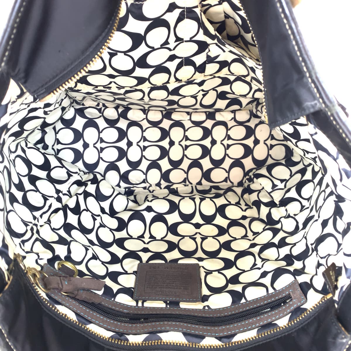 COACH コーチ シグネチャー ブラック 黒 ナイロン トートバッグ ハンドバッグ  レディース