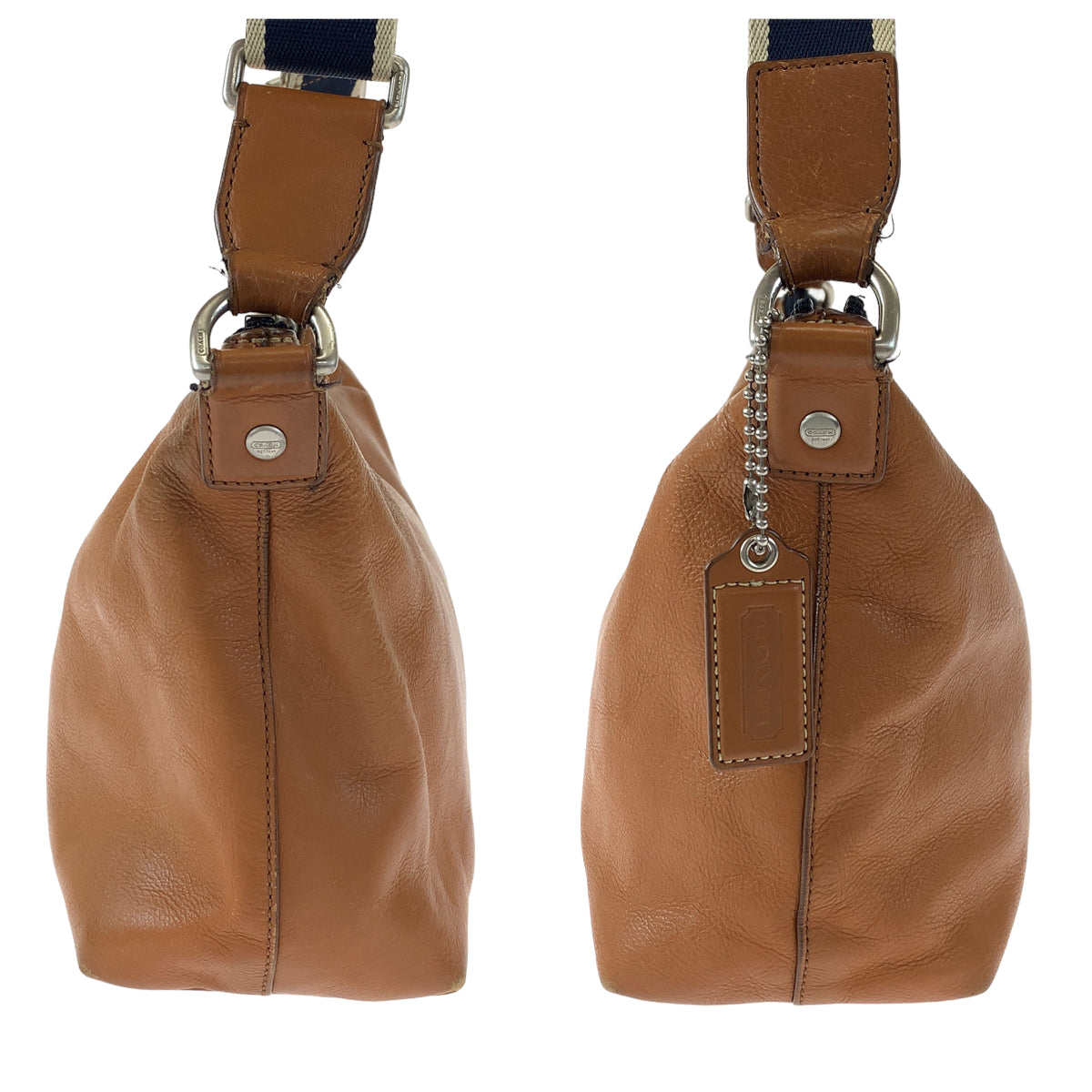 COACH コーチ ヘリテージウェブ ブラウン 茶 レザー F70559 ショルダーバッグ 斜め掛け  メンズ