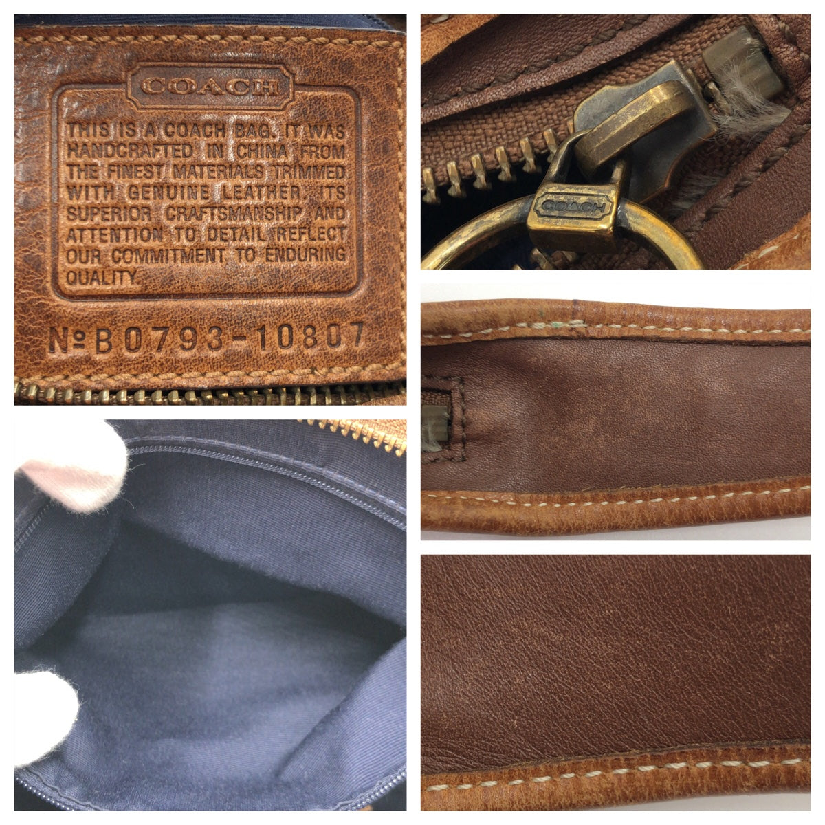 COACH コーチ パッチワーク ブルー 青 ゴールド金具 キャンバス 10807 ハンドバッグ トートバッグ  レディース
