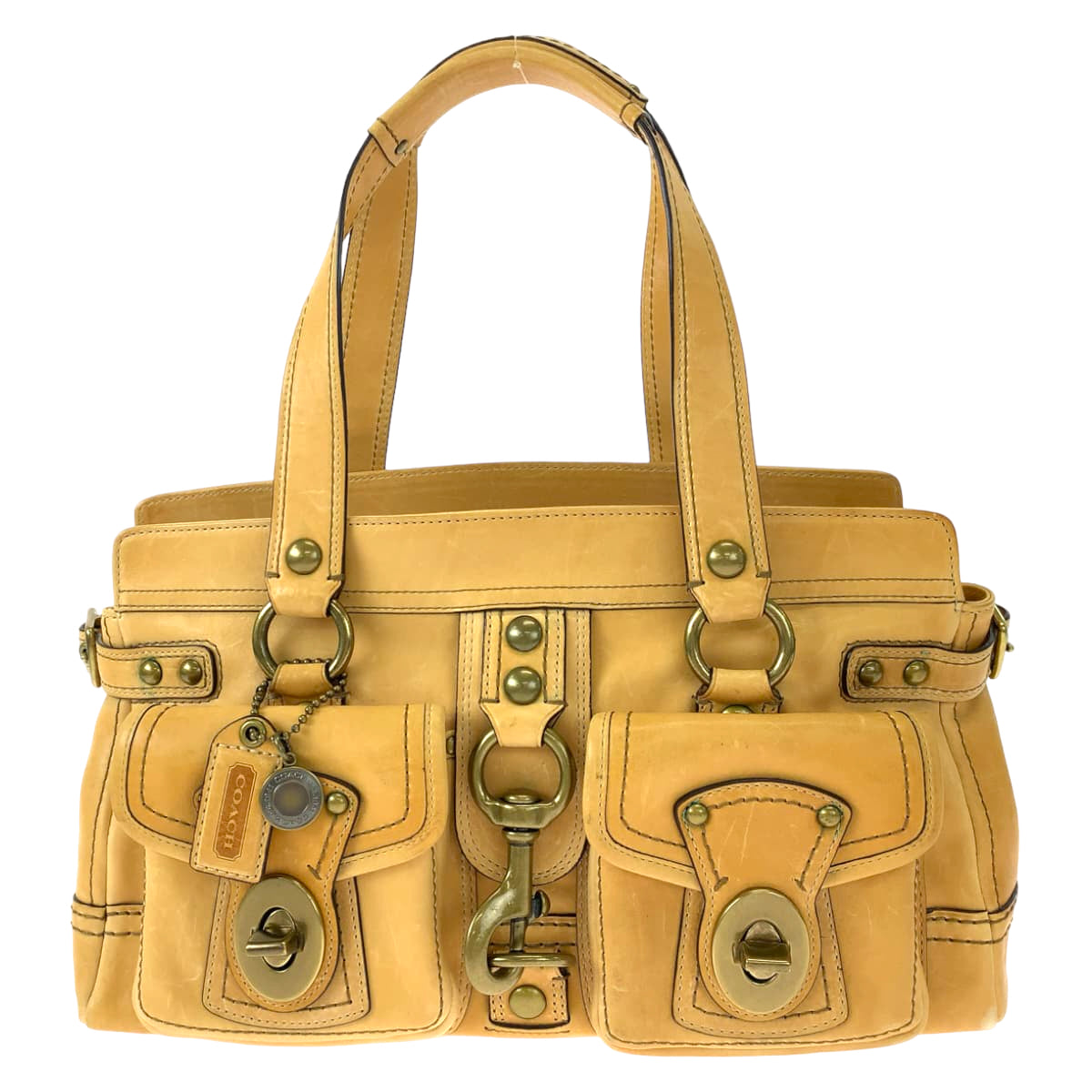 COACH コーチ ブラウン 茶 レザー 11130 トートバッグ ハンドバッグ  レディース