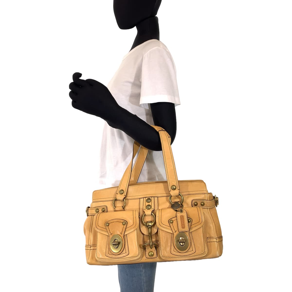 COACH コーチ ブラウン 茶 レザー 11130 トートバッグ ハンドバッグ  レディース