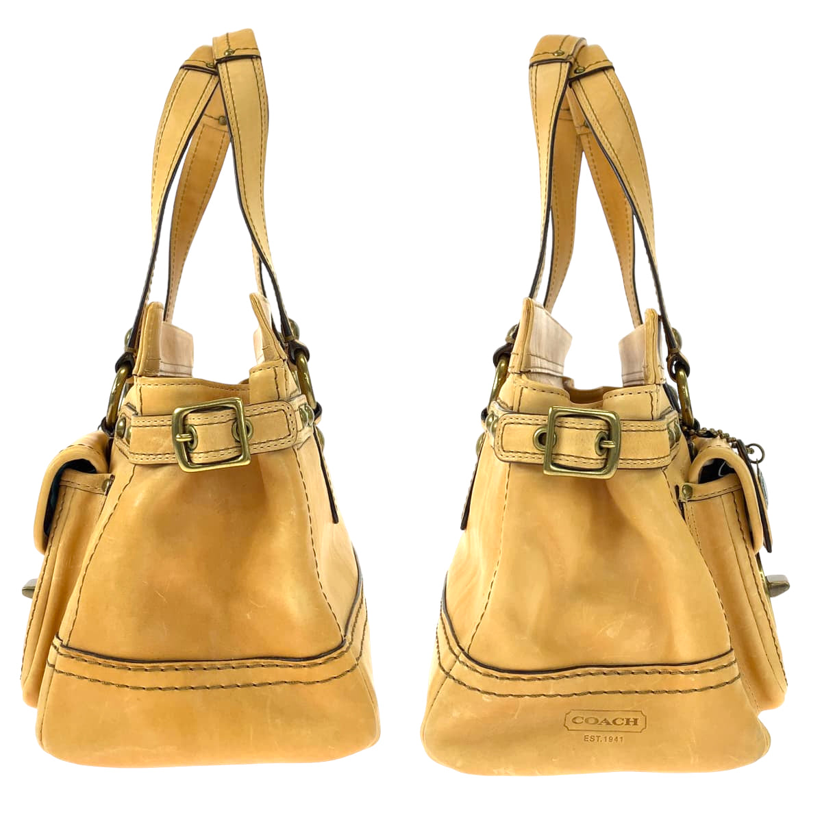 COACH コーチ ブラウン 茶 レザー 11130 トートバッグ ハンドバッグ  レディース