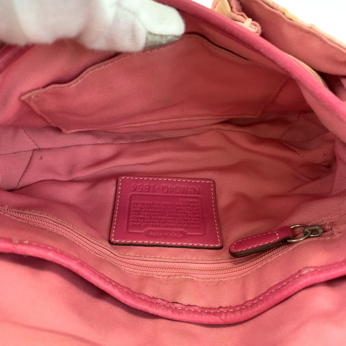 COACH コーチ オプティックシグネチャー ピンク ブラウン 茶 キャンバス 1854 ショルダーバッグ 斜め掛け  レディース