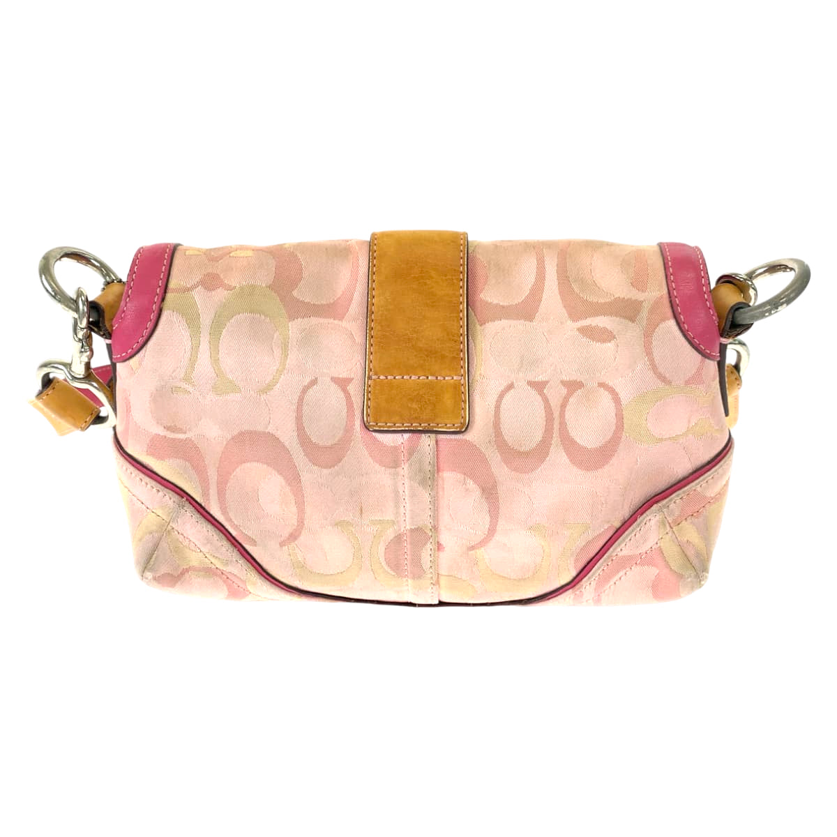 COACH コーチ オプティックシグネチャー ピンク ブラウン 茶 キャンバス 1854 ショルダーバッグ 斜め掛け  レディース