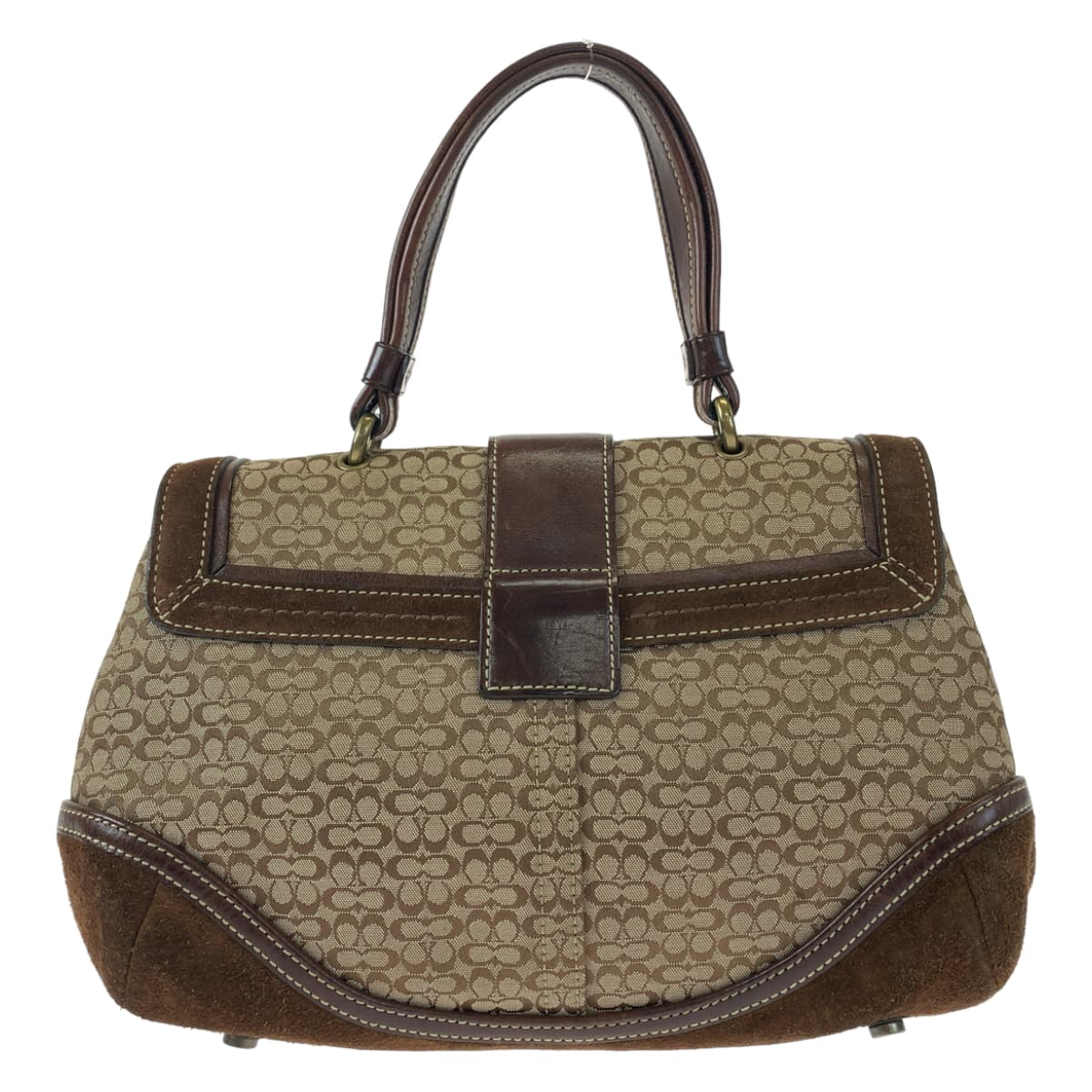 COACH コーチ ソーホー シグネチャー ブラウン 茶 ゴールド金具 キャンバス / スウェード 7078 ハンドバッグ トートバッグ  レディース