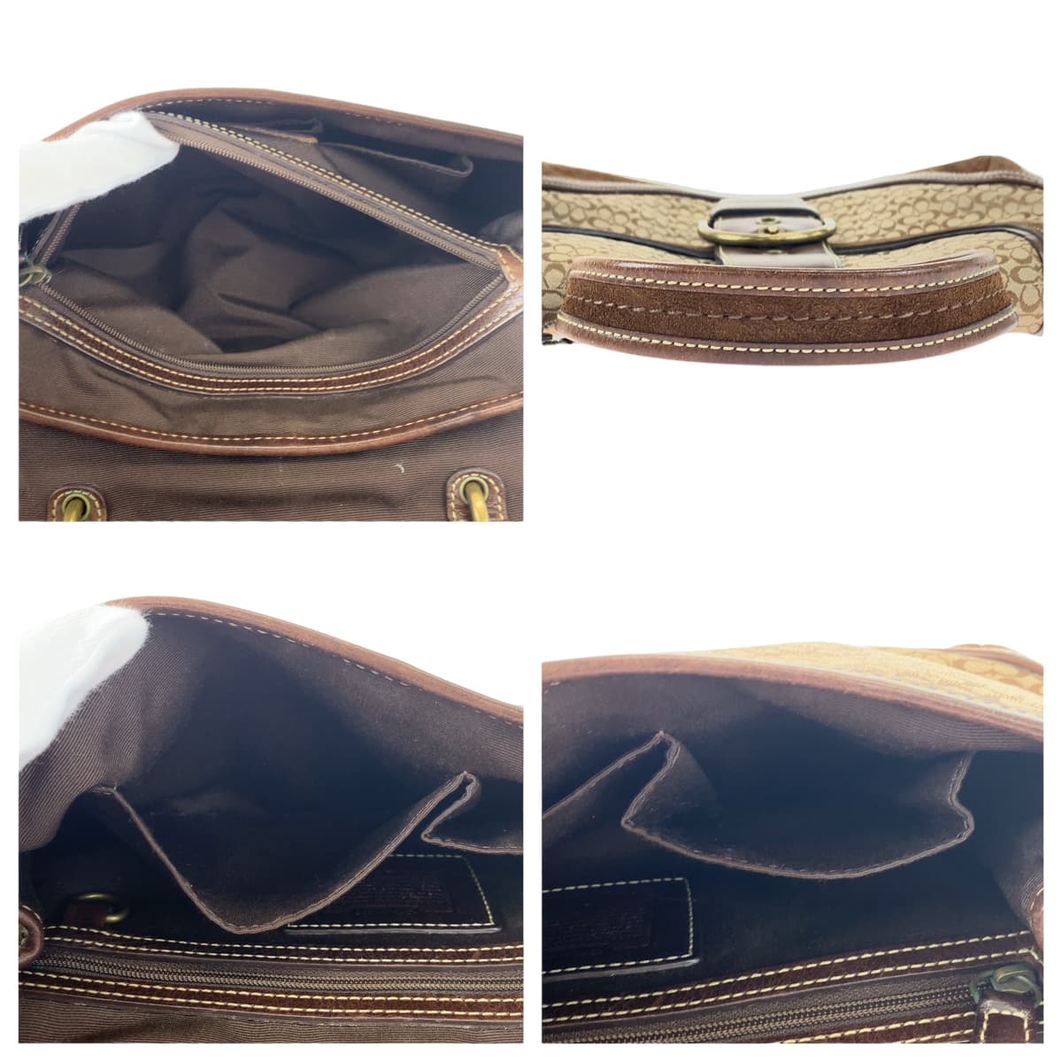 COACH コーチ ソーホー シグネチャー ブラウン 茶 ゴールド金具 キャンバス / スウェード 7078 ハンドバッグ トートバッグ  レディース