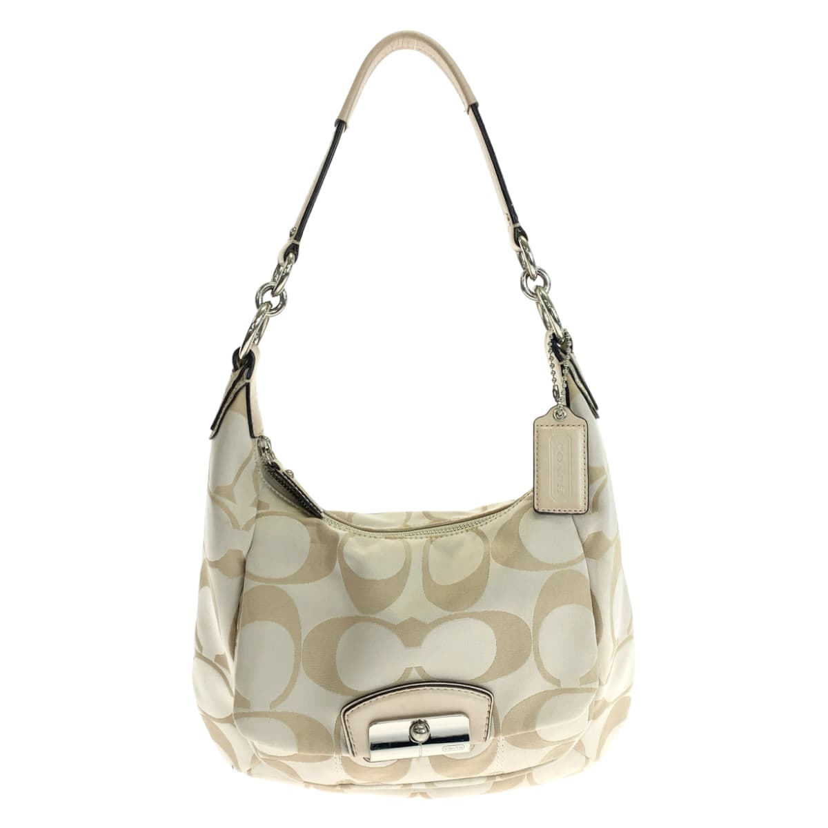 COACH コーチ シグネチャー ベージュ シルバー金具 キャンバス 19335 ショルダーバッグ ハンドバッグ 2way  レディース