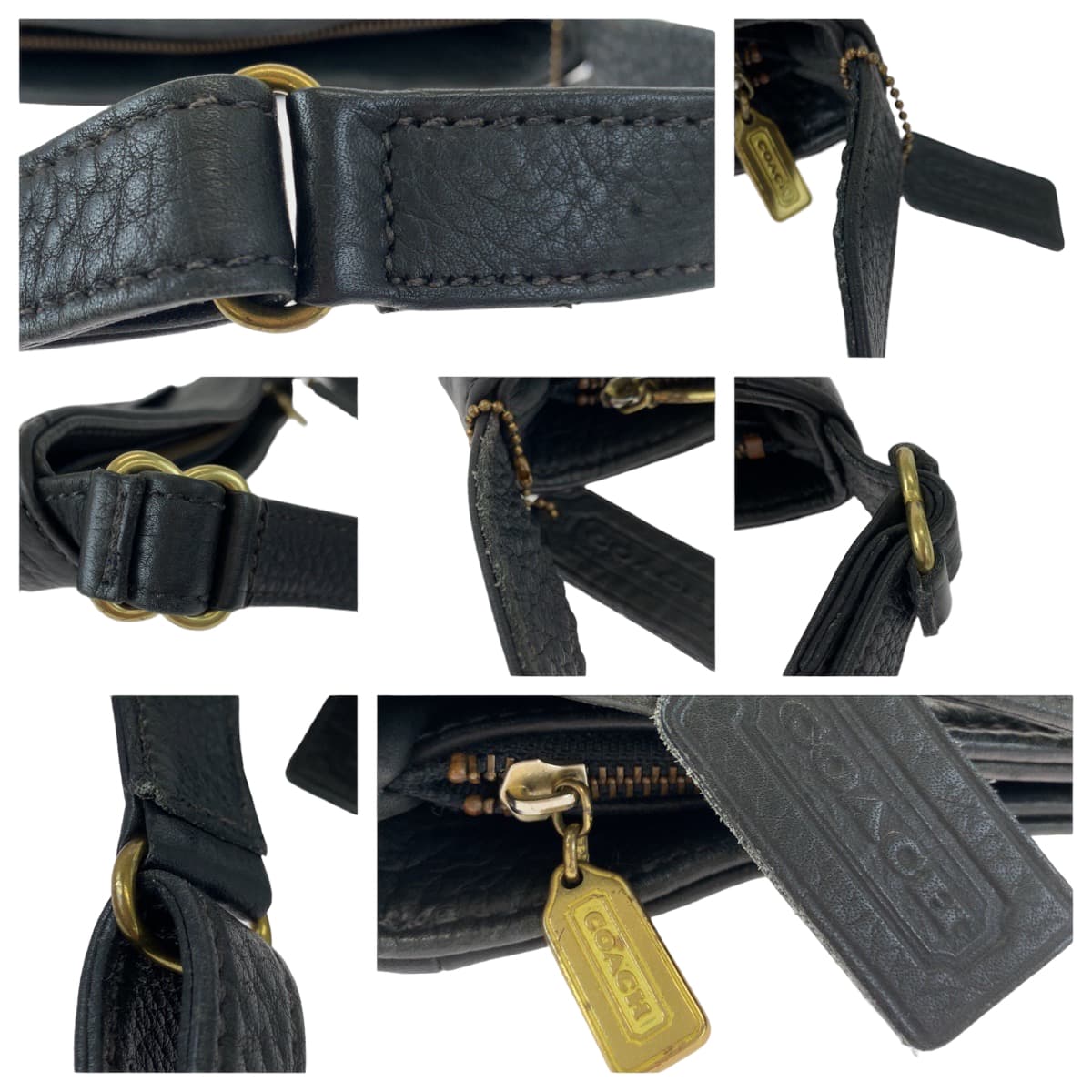 COACH コーチ ブラック 黒 レザー 4924 ショルダーバッグ 斜め掛けバッグ  レディース