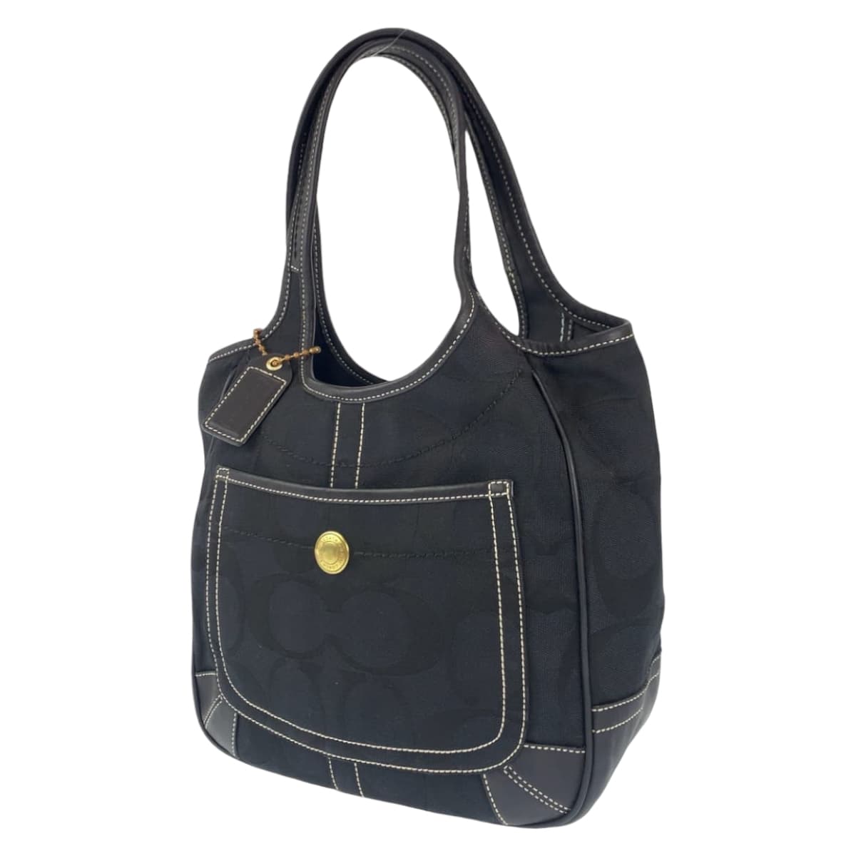 COACH コーチ シグネチャー ブラック 黒 キャンバス / レザー 10766 トートバッグ ハンドバッグ  レディース