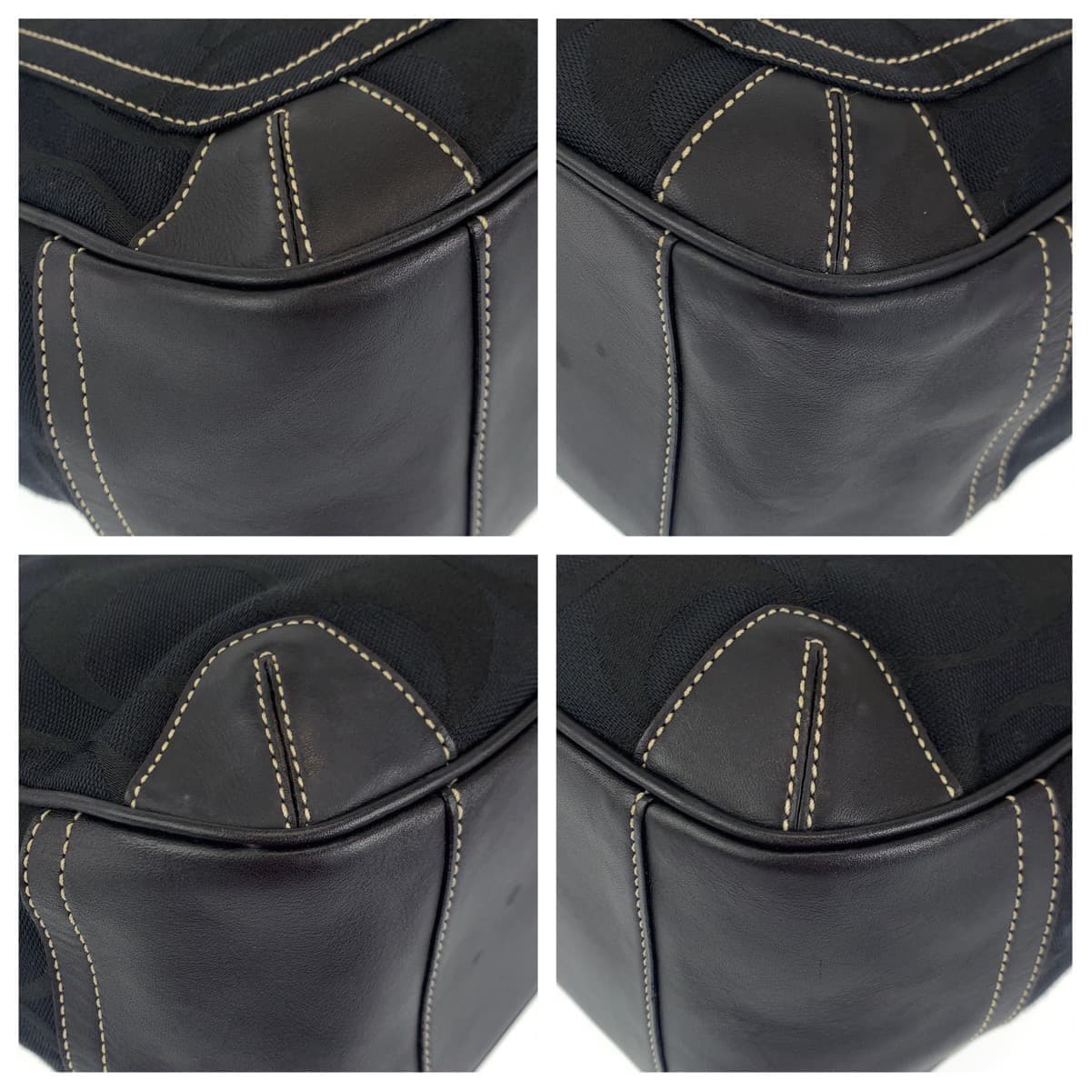 COACH コーチ シグネチャー ブラック 黒 キャンバス / レザー 10766 トートバッグ ハンドバッグ  レディース