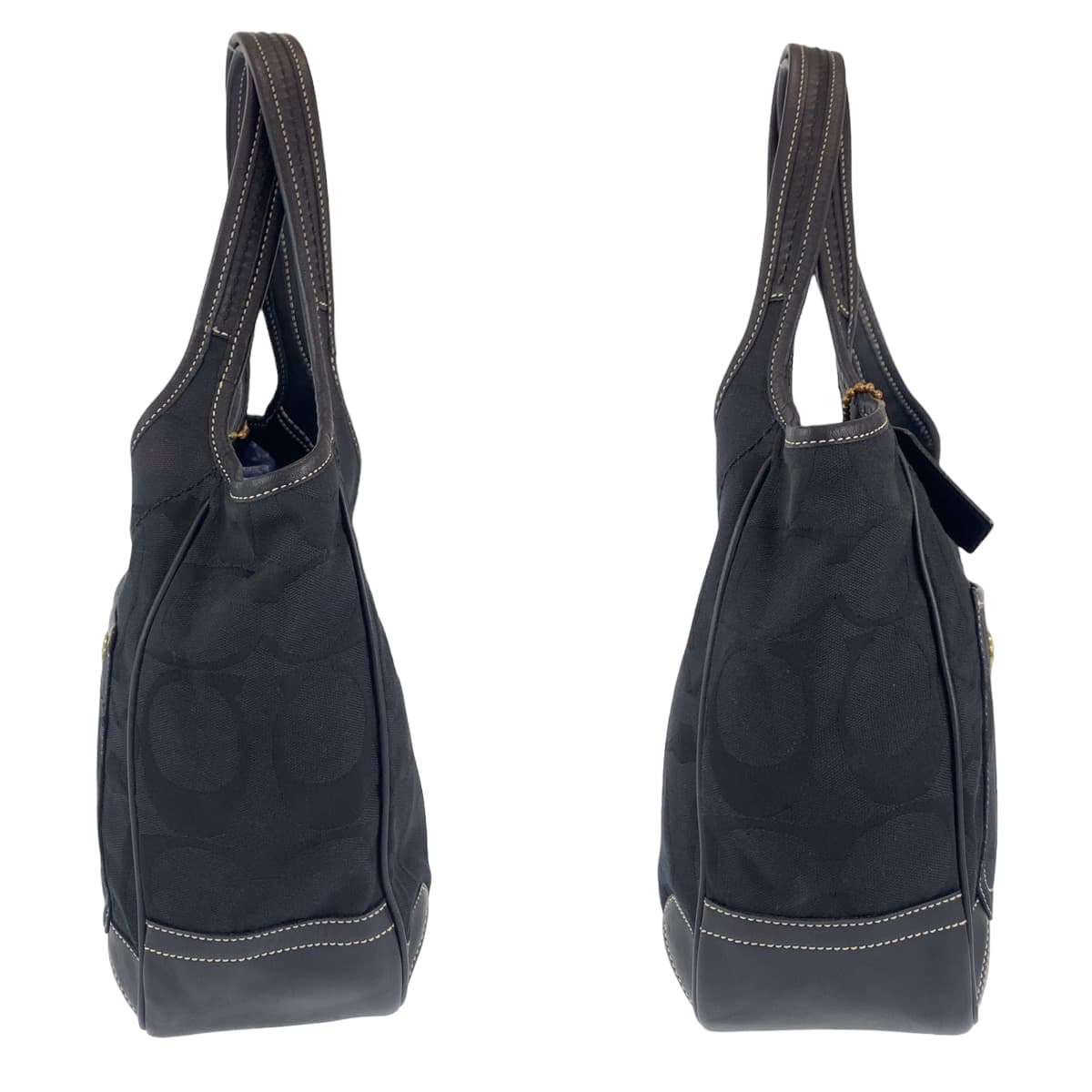 COACH コーチ シグネチャー ブラック 黒 キャンバス / レザー 10766 トートバッグ ハンドバッグ  レディース