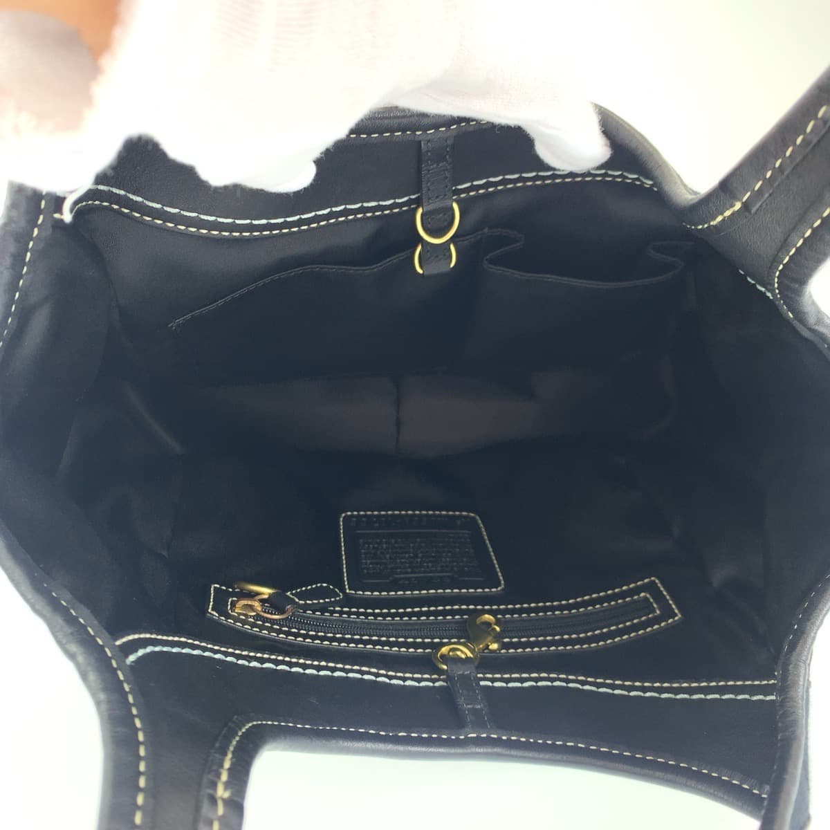 COACH コーチ シグネチャー ブラック 黒 キャンバス / レザー 10766 トートバッグ ハンドバッグ  レディース