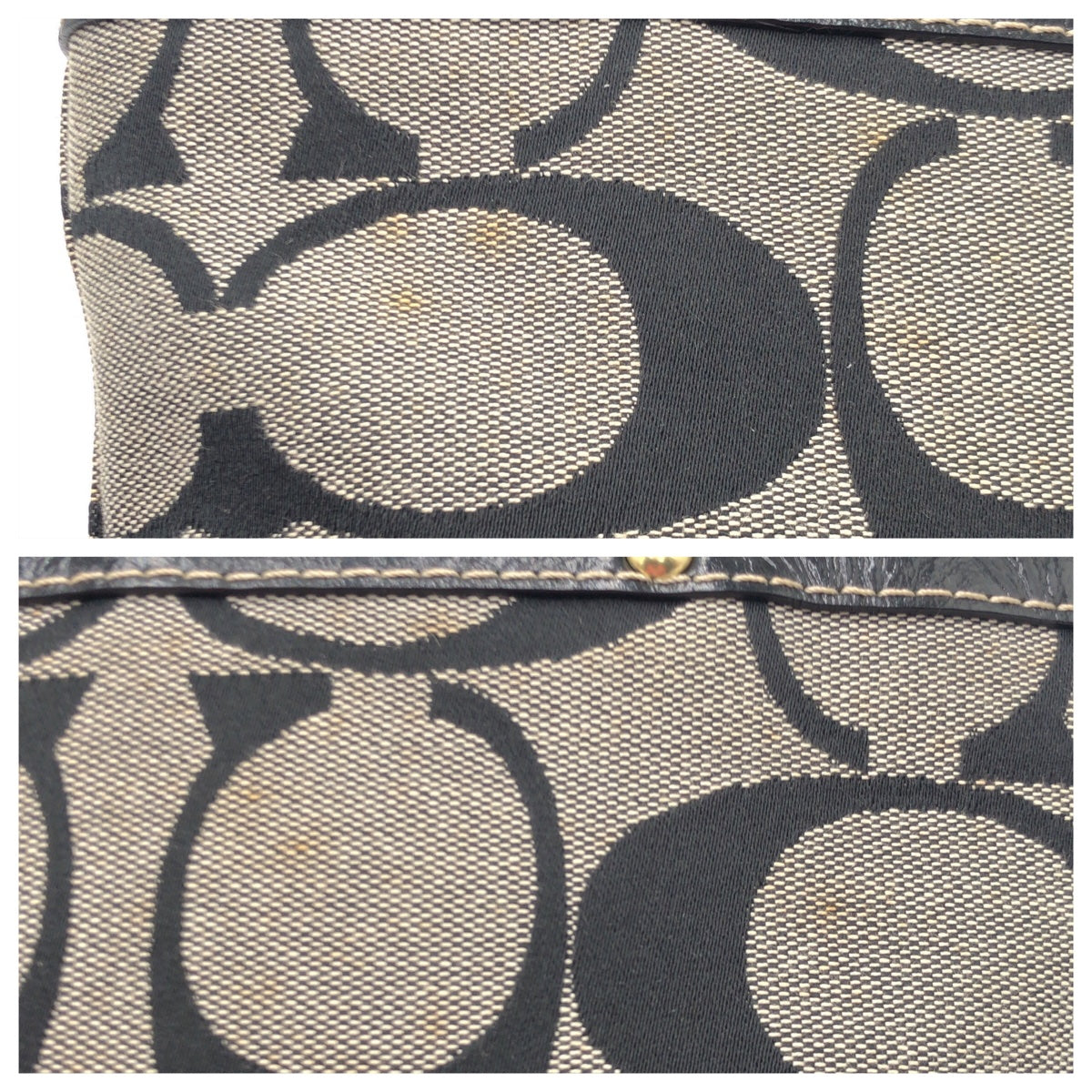 COACH コーチ シグネチャー ブラック 黒 ゴールド金具 キャンバス 10123 トートバッグ ハンドバッグ  レディース