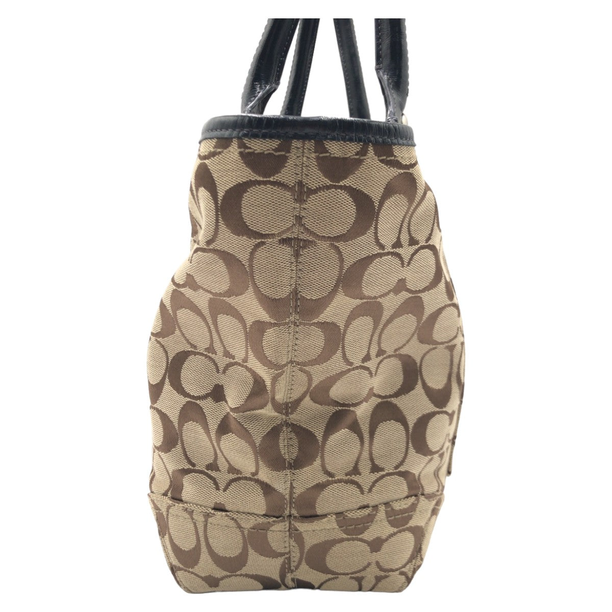 COACH コーチ シグネチャー ブラウン 茶 シルバー金具 キャンバス F14385 トートバッグ ハンドバッグ  レディース