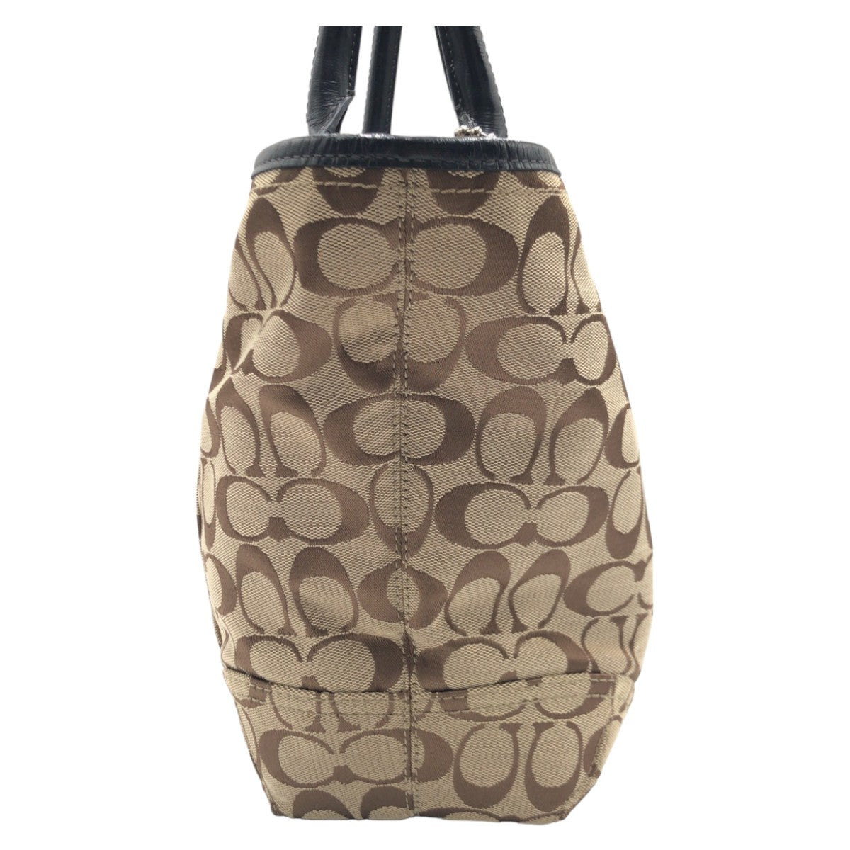 COACH コーチ シグネチャー ブラウン 茶 シルバー金具 キャンバス F14385 トートバッグ ハンドバッグ  レディース