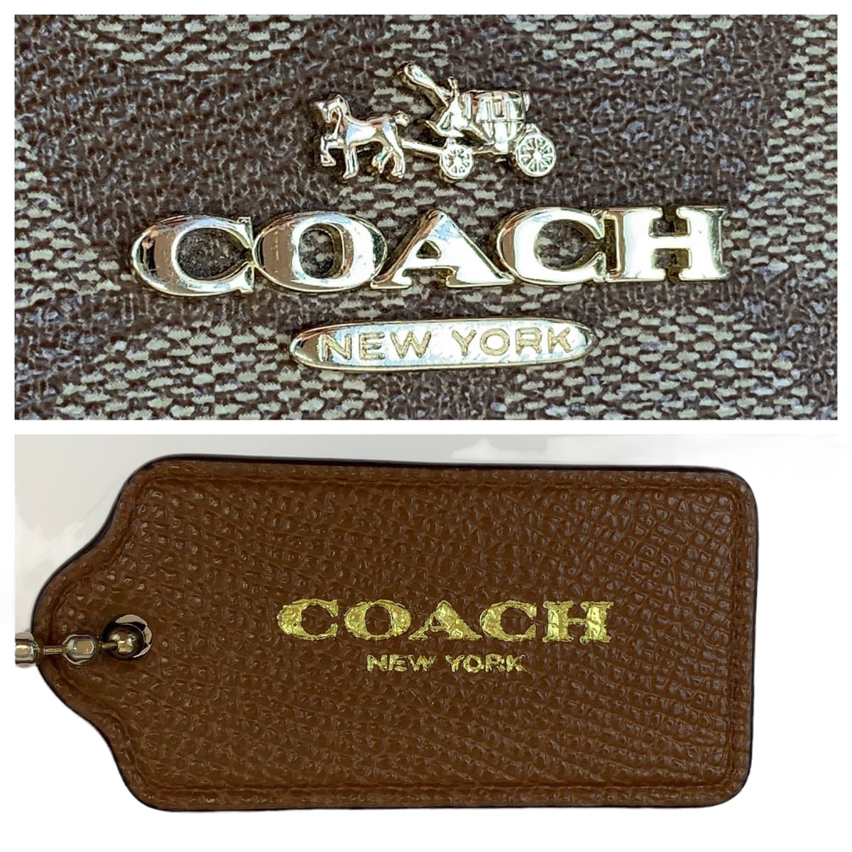 COACH コーチ シグネチャー ブラウン 茶 PVC ショルダーバッグ トートバッグ  レディース