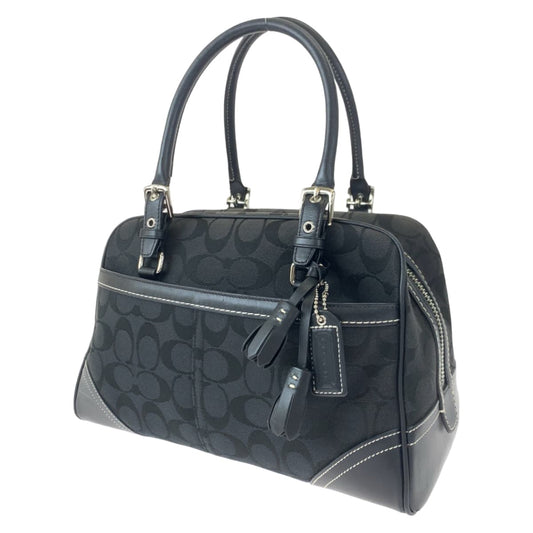 COACH コーチ シグネチャー タッセル ブラック 黒 キャンバス / レザー 8K05 ハンドバッグ トートバッグ  レディース