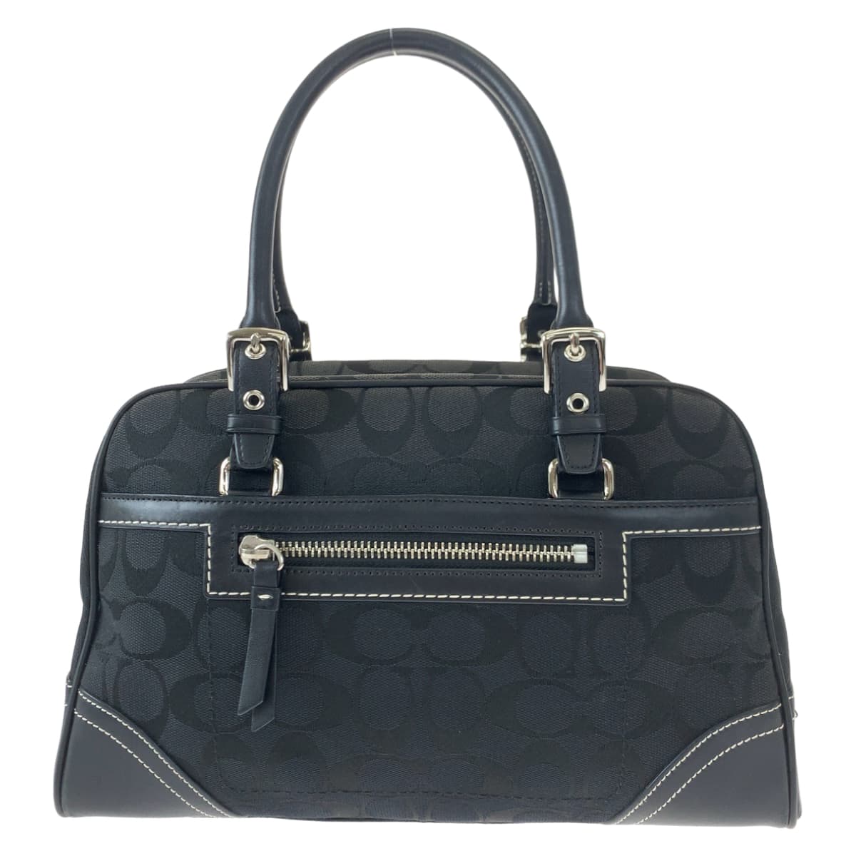 COACH コーチ シグネチャー タッセル ブラック 黒 キャンバス / レザー 8K05 ハンドバッグ トートバッグ  レディース