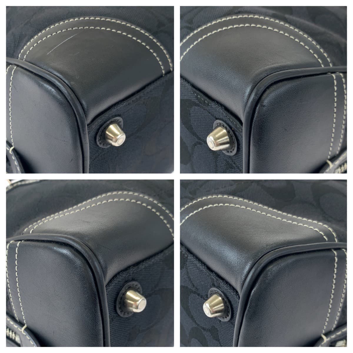 COACH コーチ シグネチャー タッセル ブラック 黒 キャンバス / レザー 8K05 ハンドバッグ トートバッグ  レディース