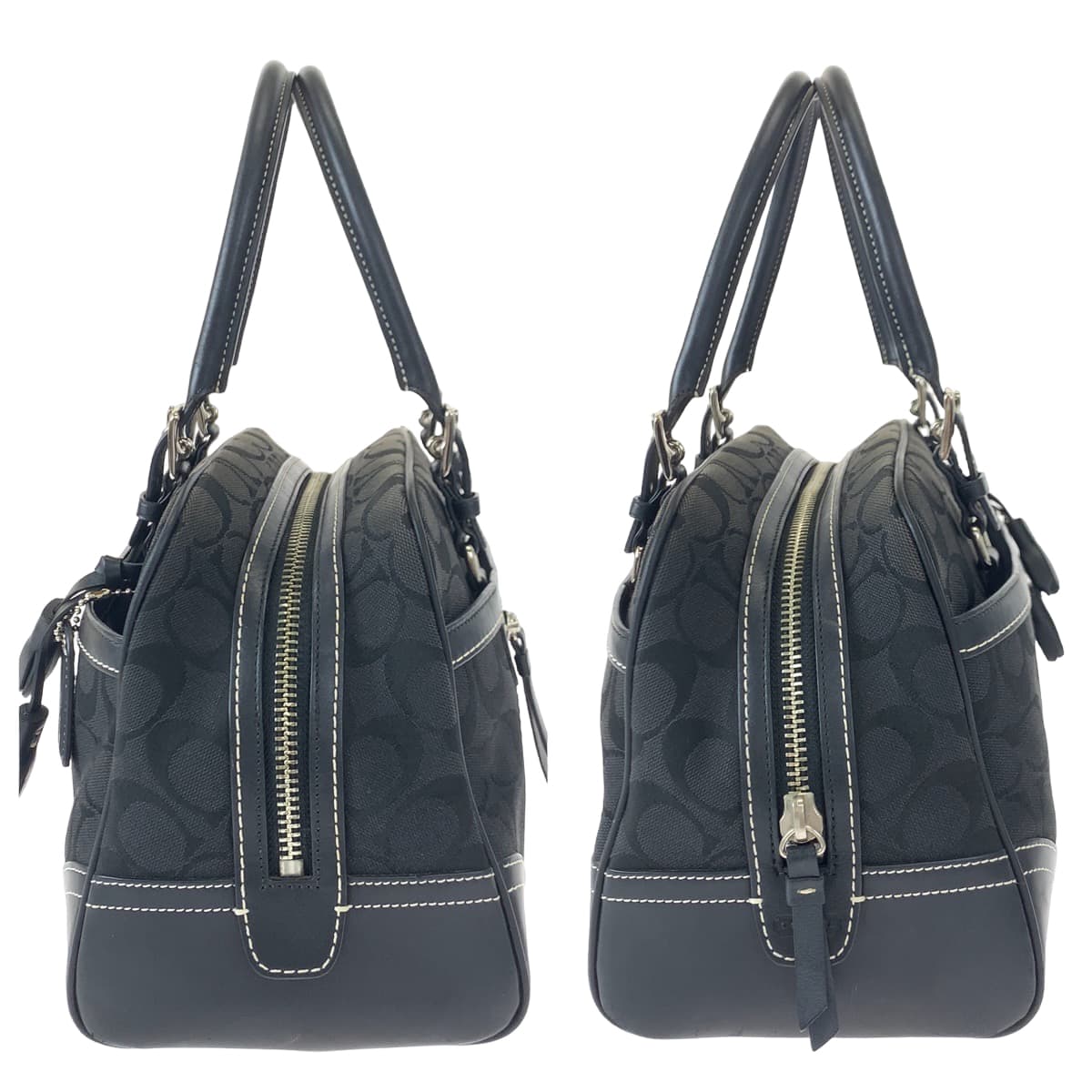 COACH コーチ シグネチャー タッセル ブラック 黒 キャンバス / レザー 8K05 ハンドバッグ トートバッグ  レディース