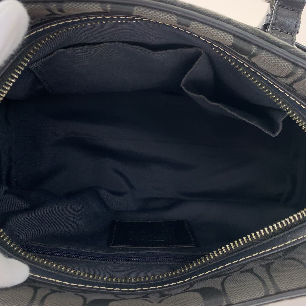 COACH コーチ シグネチャー タッセル ブラック 黒 キャンバス / レザー 8K05 ハンドバッグ トートバッグ  レディース