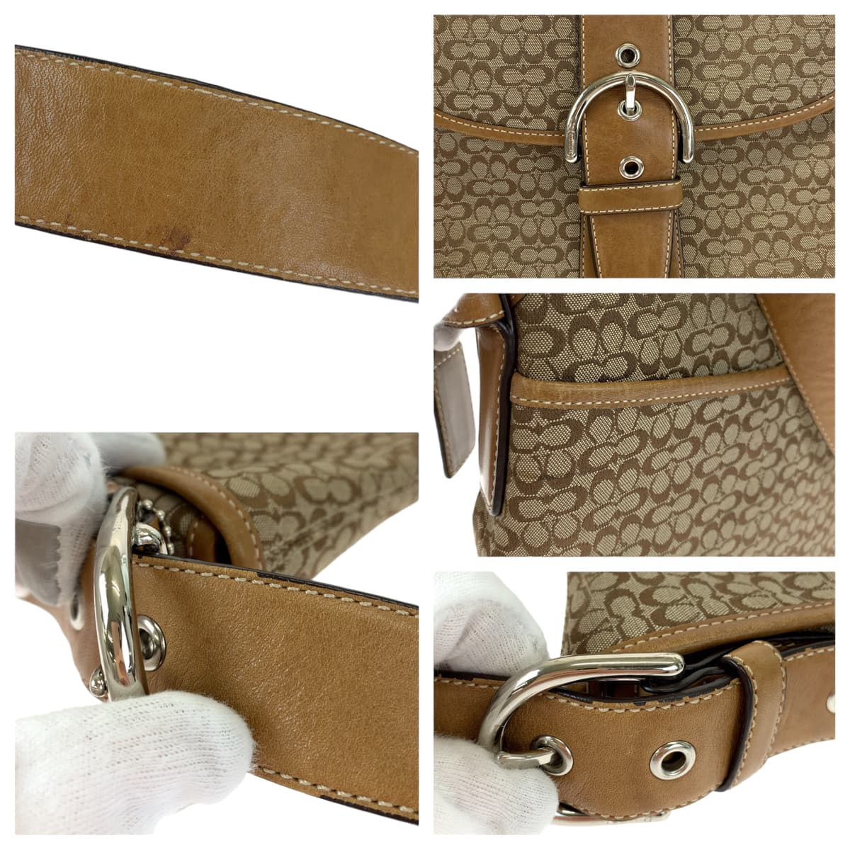 COACH コーチ ソーホー ミニ シグネチャー ブラウン 茶 キャンバス 6376 ショルダーバッグ 斜め掛け  レディース