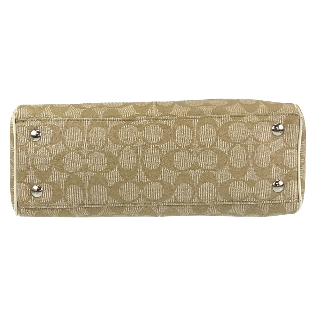 COACH コーチ シグネチャー ホワイト 白 ベージュ PVC F16119 ショルダーバッグ ハンドバッグ 2way  レディース